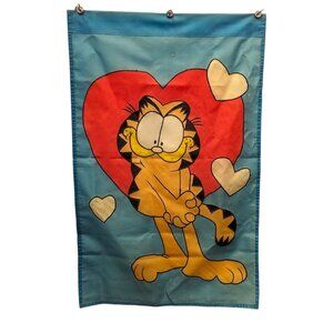 Vintage Garfield In Love Valentines Flag Banner Home Garden Yard Decor 43 x 27